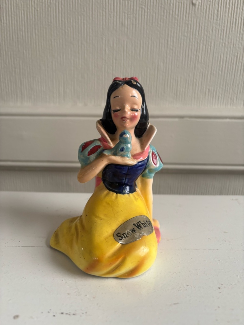 Vintage Snow White Ceramic Figurine
